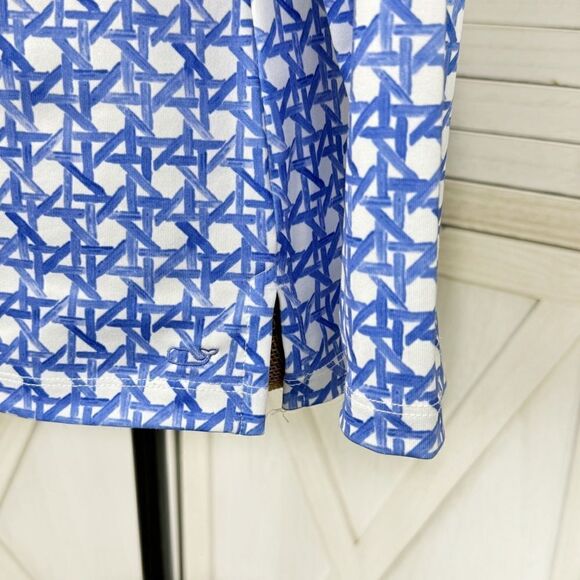 Vineyard Vines Basket Print Simple Boatneck Tee Shirt UPF50 Blue White Small - Picture 6 of 12